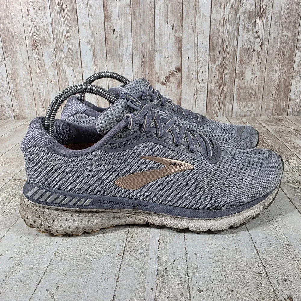 Brooks Adrenaline GTS 20 Womens 8.5 Wide Grey Rose Gold Running Shoes